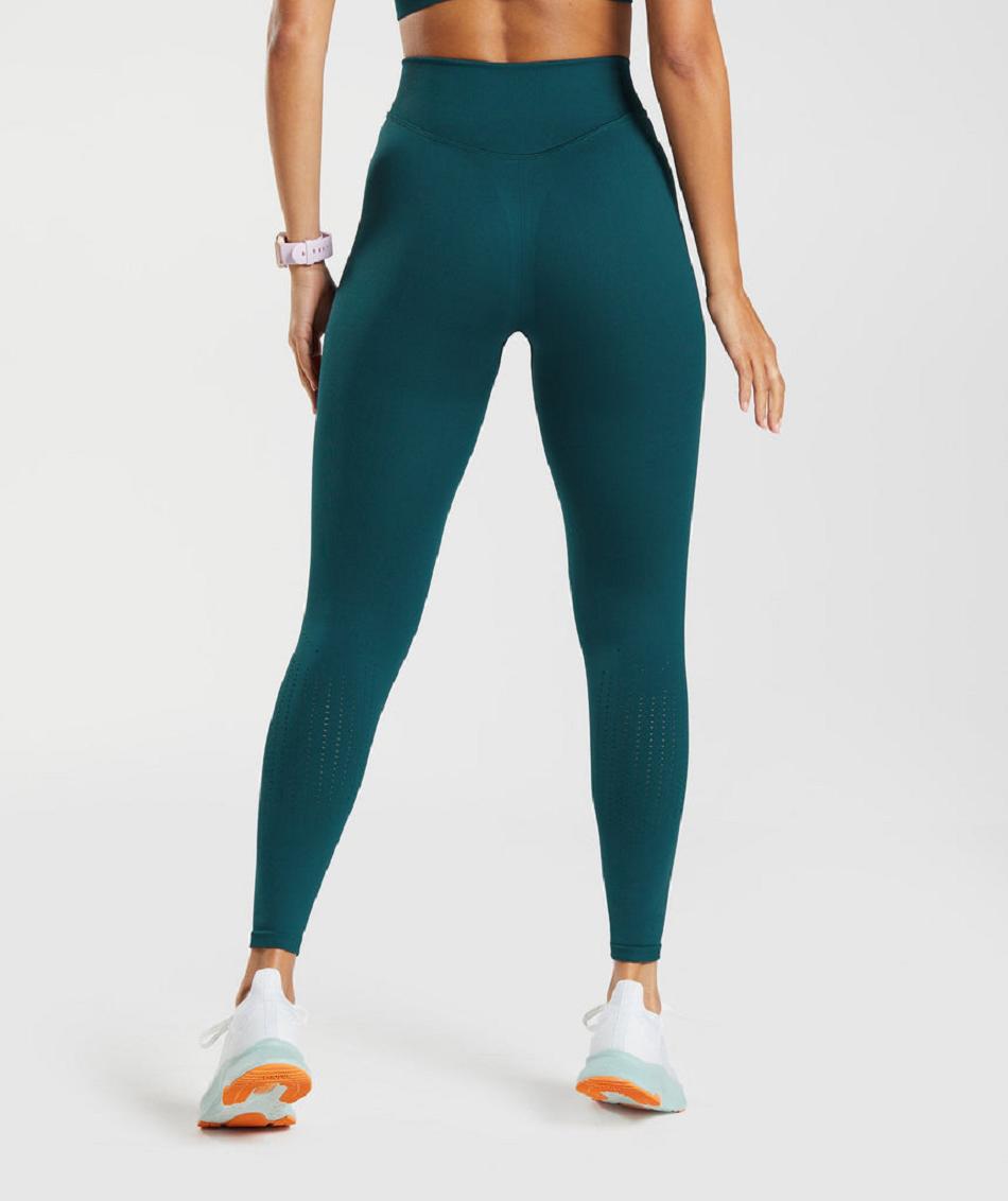 Leggins Gymshark Sweat Seamless Sculpt Mujer Turquesa | CO 2905PJJ